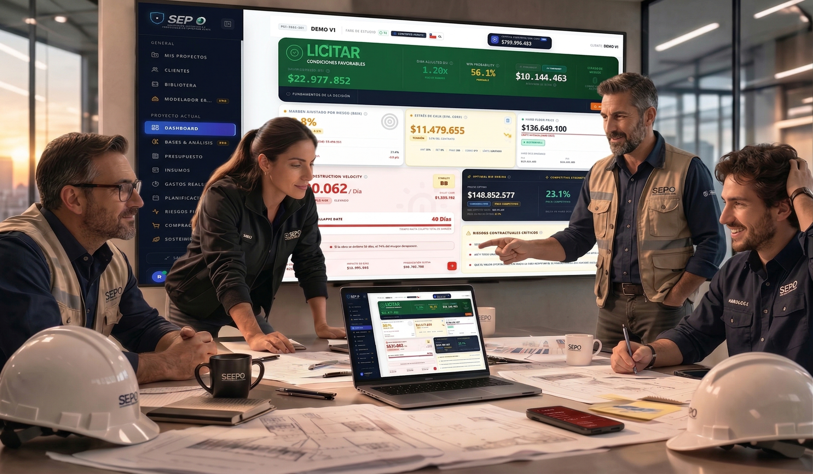 Equipo usando SEPO - Alivio